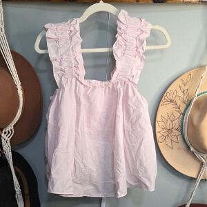 Women's Ruffled Strap Pink Tank Top